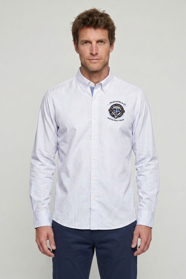 Valecuatro Camisa semibordada United Polo Branco