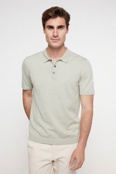 Cortefiel Jersey-knit polo shirt Green