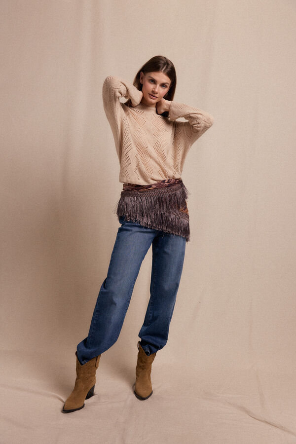 Slowlove Camisa Perkins vazada Tostado