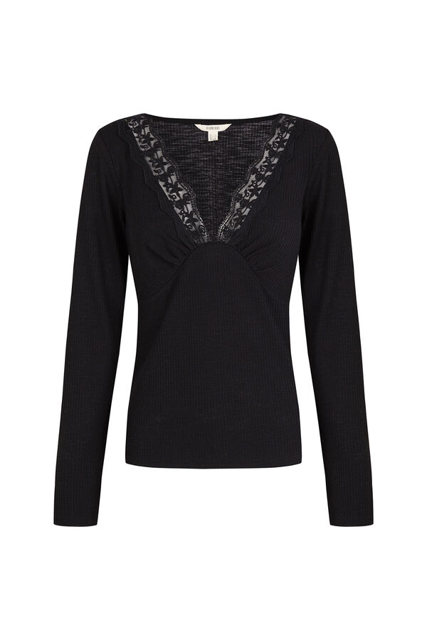 Slowlove Top estrucutura detalle blonda Negro