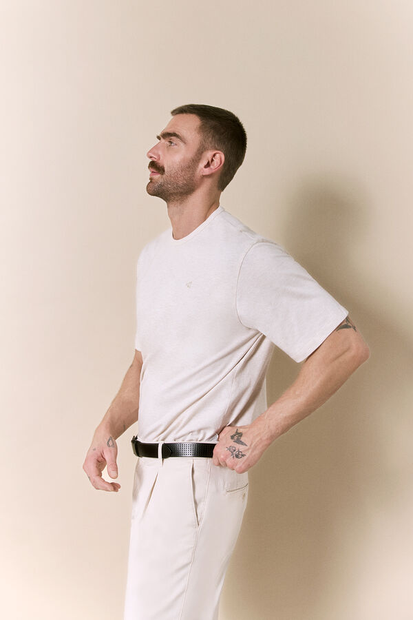 OOTO Washed short sleeve T-shirt Beige