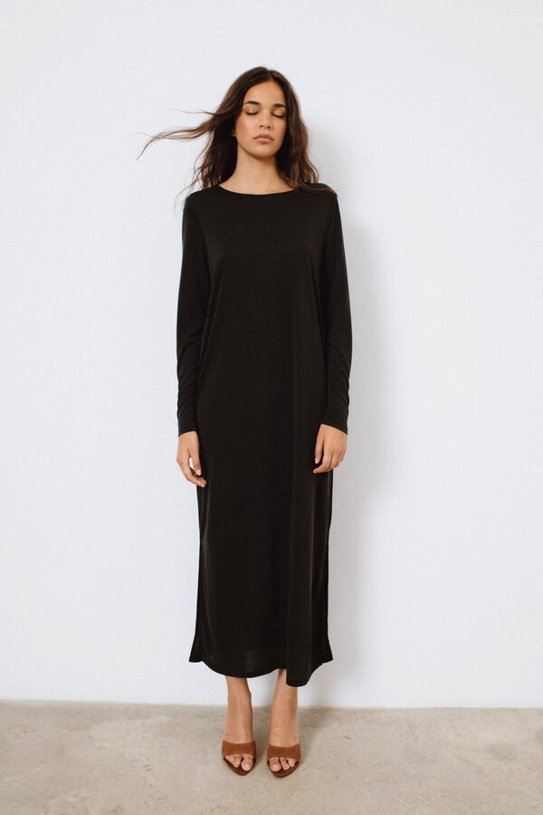 Vila Vestido midi Preto