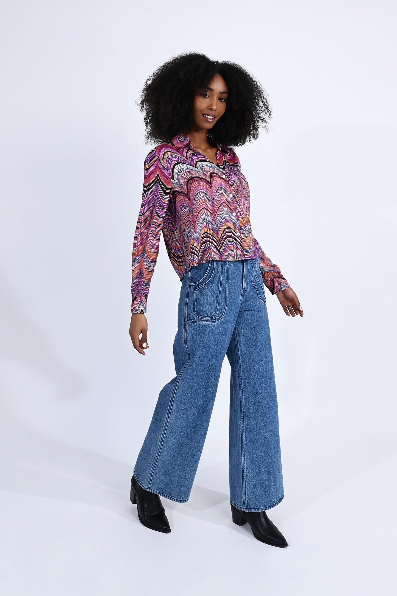 Camisa multicolor estampado 2025 chicas