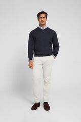 Silbon Classic Silbon navy blue V-neck jumper Navy