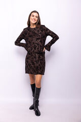 Object Top flocado e com lantejoulas Castanho