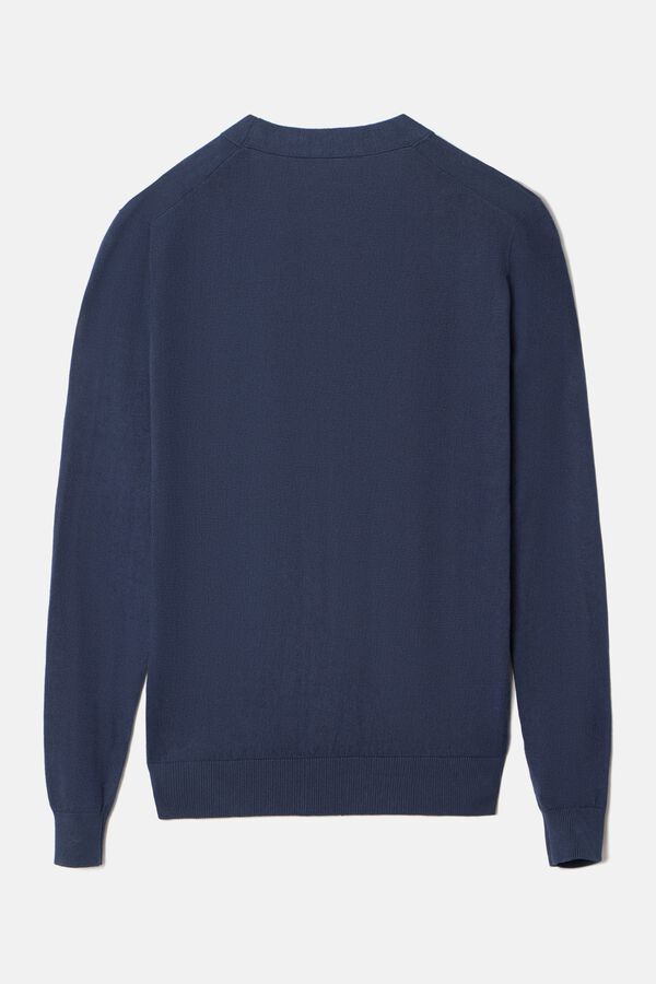 Silbon Cardig&atilde; liso cl&aacute;ssico Azul