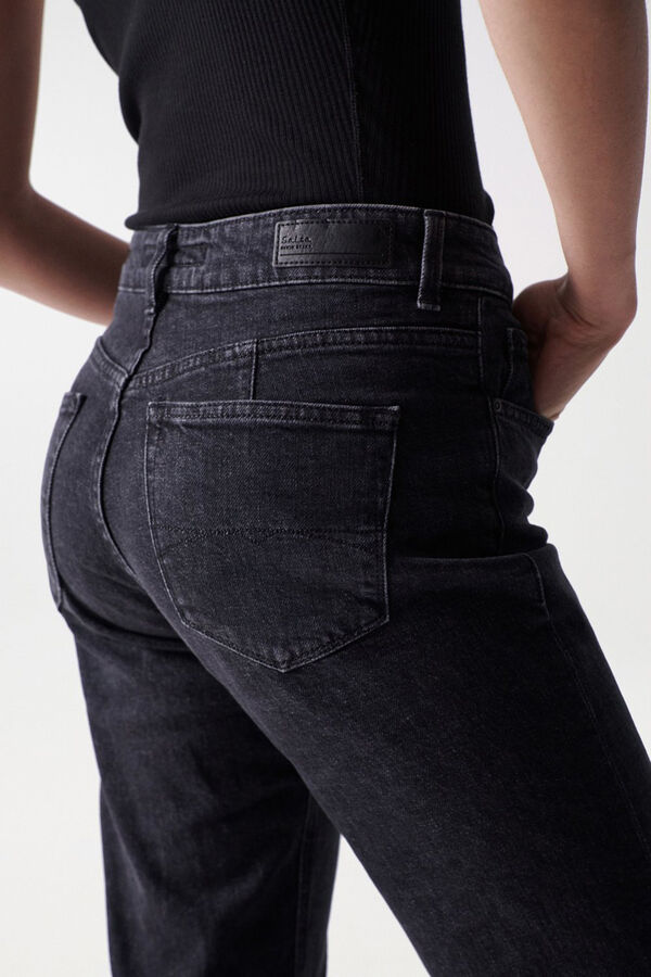Jeans true cropped slim pretos, Jeans de mulher