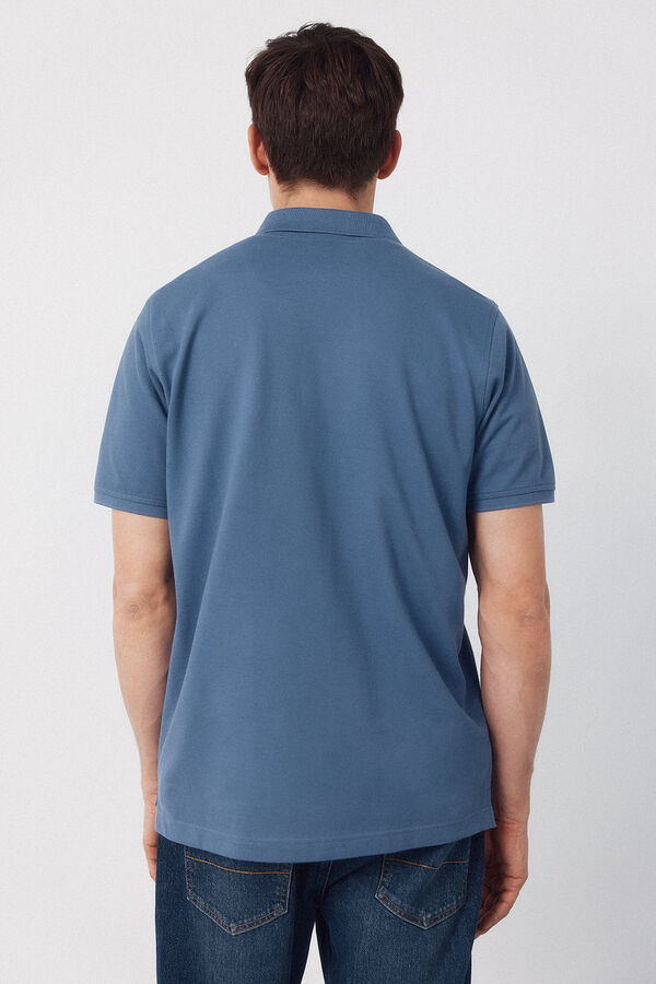 Cortefiel Polo b&aacute;sico piqu&eacute; Azul