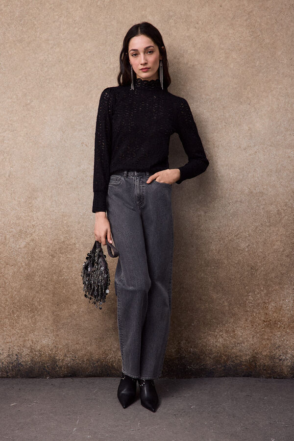 Slowlove Top estructura Negro