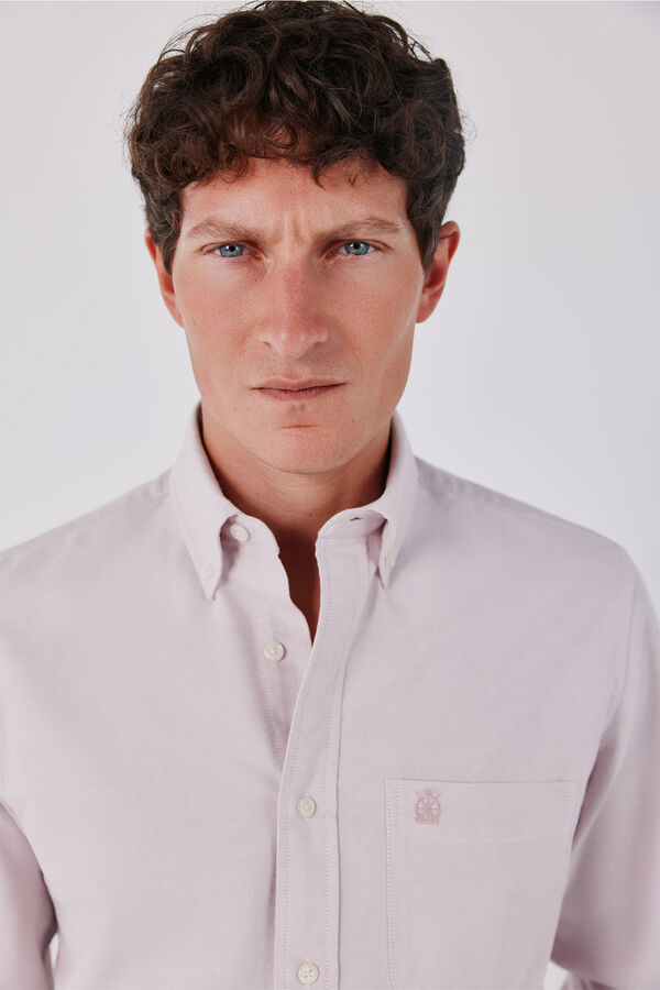 Cortefiel Plain Oxford shirt Pink
