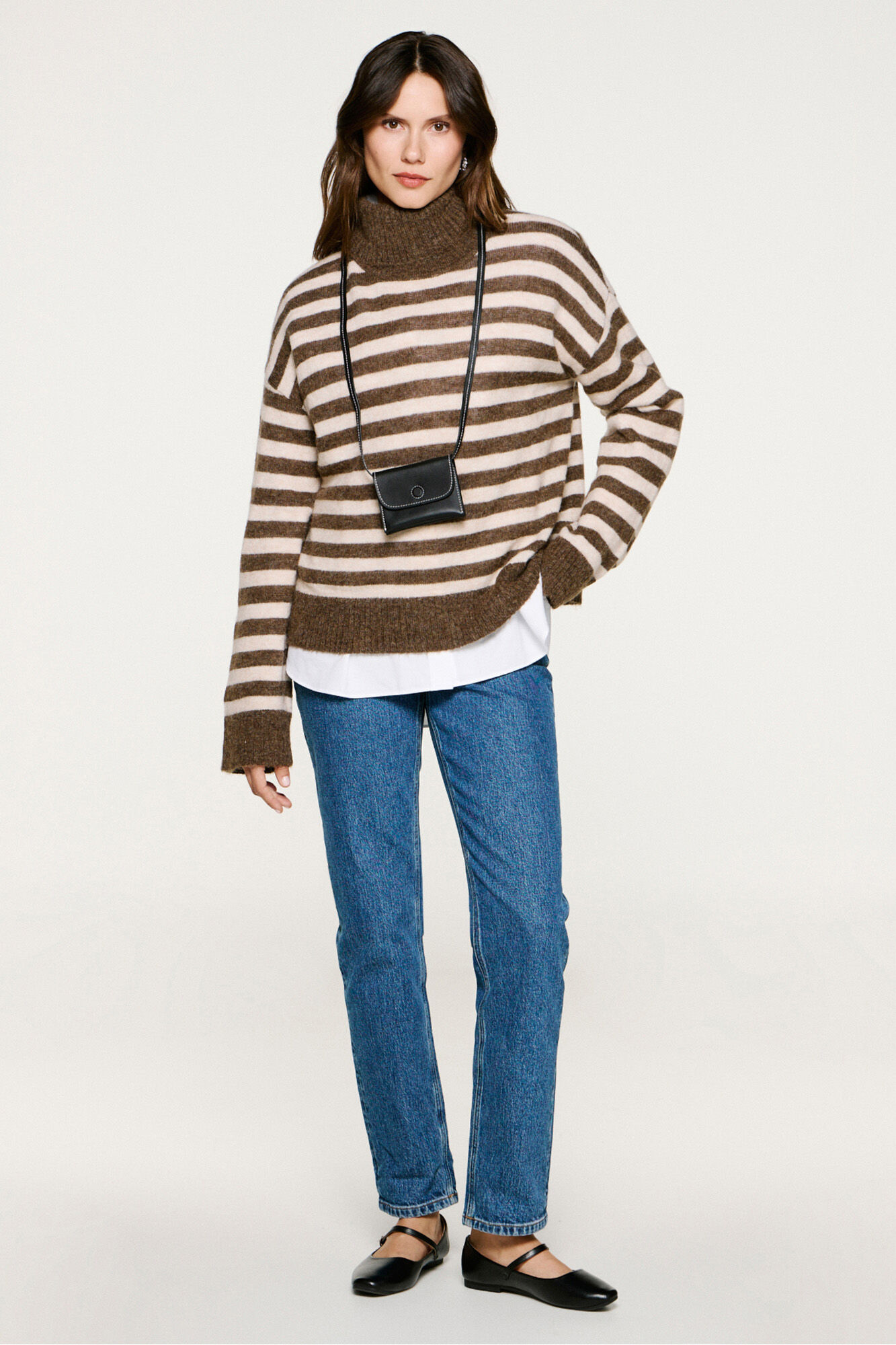 Selected Camisola de gola de l&atilde; e alpaca