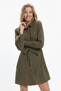 Vero Moda Vestido camisa de veludo cotelê