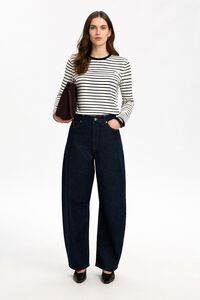 Selected Camisola &agrave;s riscas em 100% l&atilde; merino