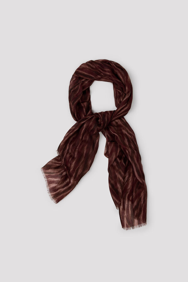 Cortefiel Zebra print scarf Printed brown