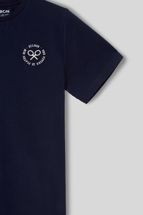 Cortefiel Navy blue Oxygen rackets T-shirt Navy