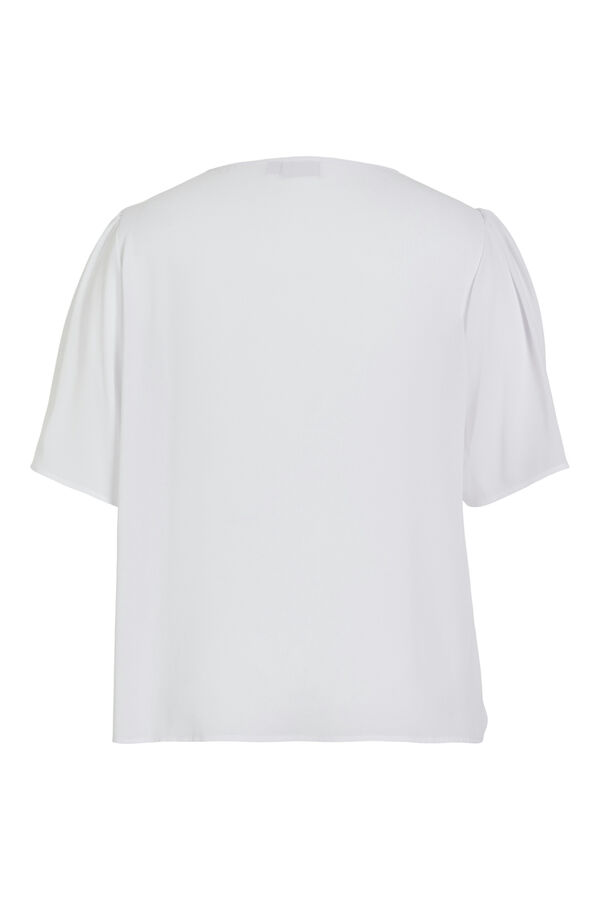 Cortefiel Satin-finish 3/4-sleeved blouse  White