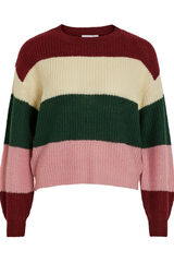 Cortefiel Striped knit jumper Purple