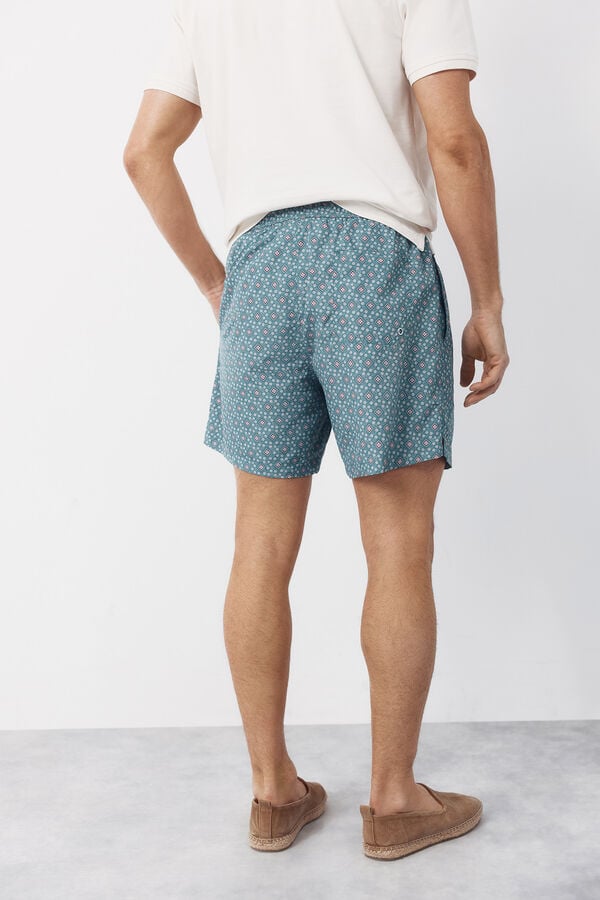 Cortefiel Geometric print swimwear Green