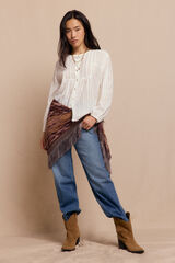 Slowlove Blusa de renda Ecru