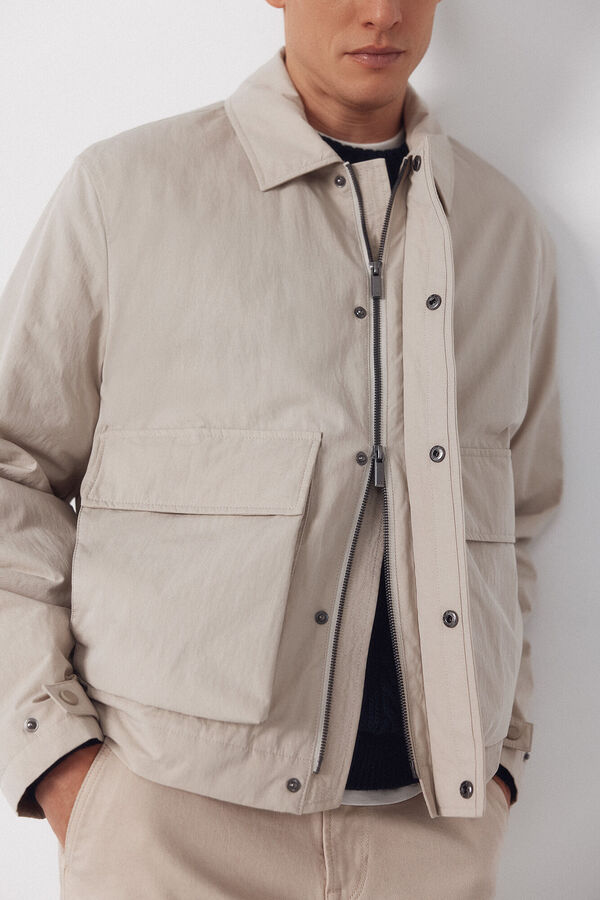 Cortefiel Lightweight technical jacket Beige