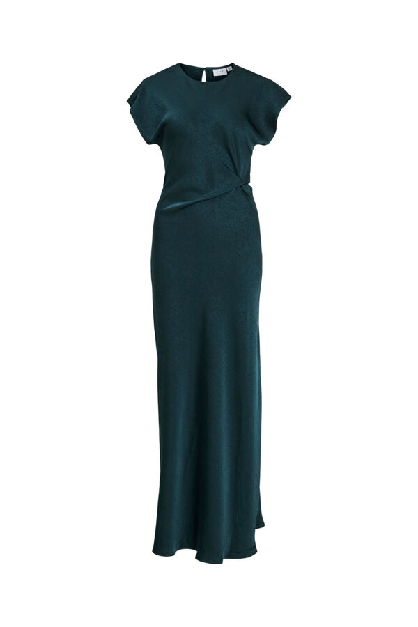 Vila Vestido comprido acetinado de festa Verde