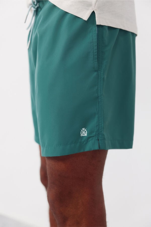 Cortefiel Plain basic swimwear Green