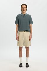 Selected Polo de malha com meio fecho-&eacute;clair Verde