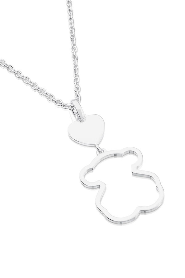 Tous Collar de plata motivo oso New Silueta Gris