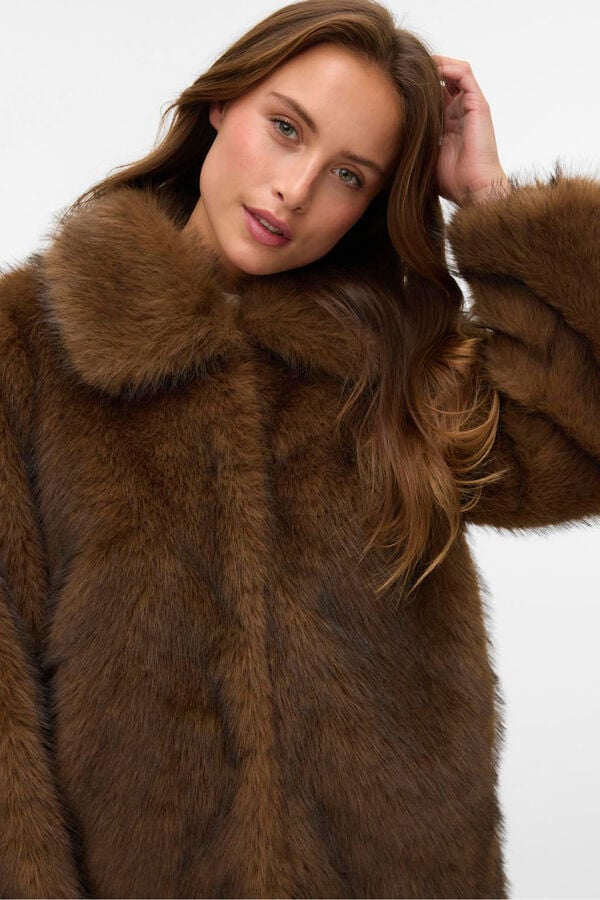 Vero Moda Sobretudo de pele  Castanho
