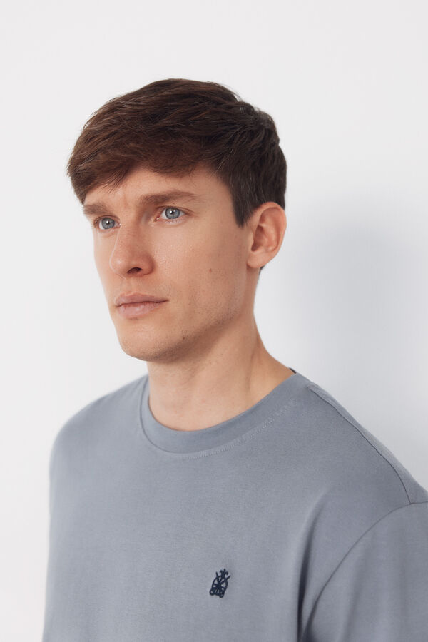 Cortefiel Camisola básica com bolso Cinzento