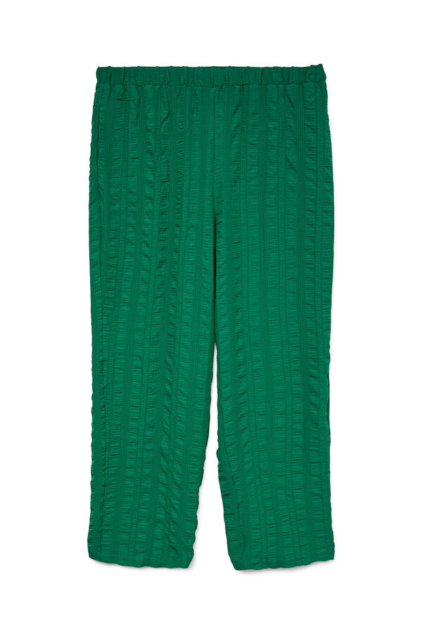 Vero Moda Curve Calças compridas fluidas tamanho grande Verde