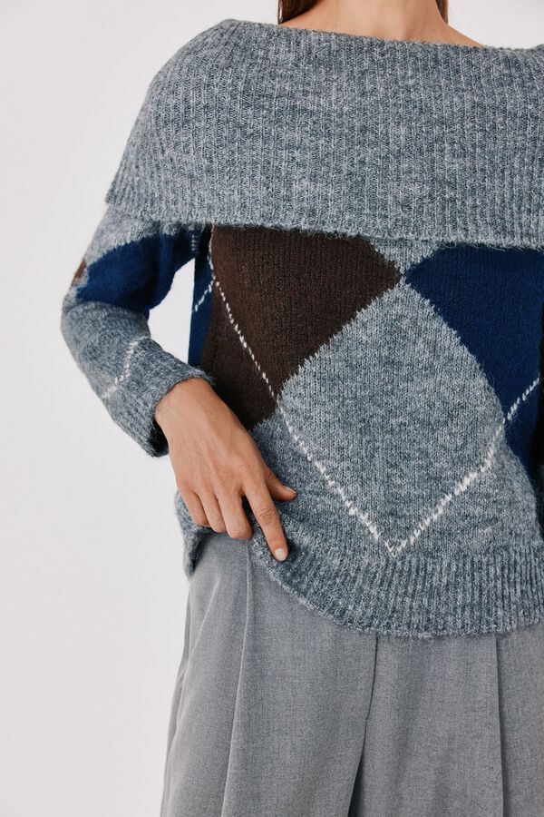 Cortefiel Argyle off-the-shoulder jumper Multicolour