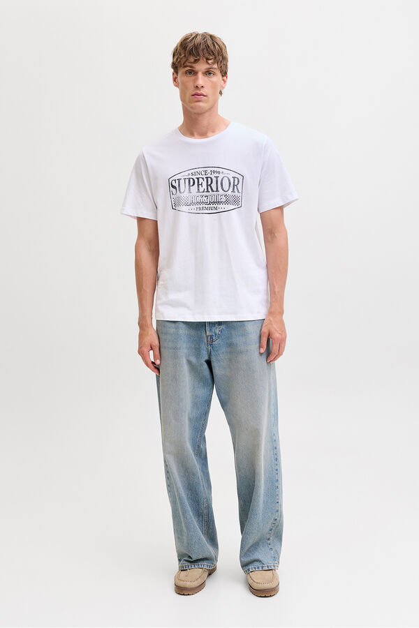Jack & Jones T-shirt estampada à frente Branco