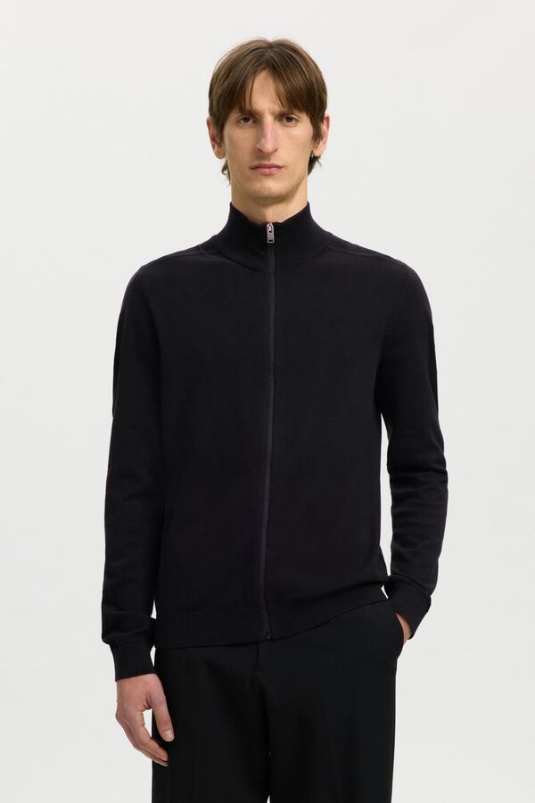 Selected Casaco de malha gola alta Preto
