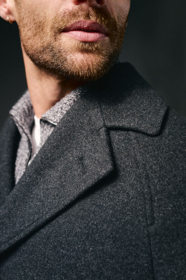 OOTO Sobretudo cruzado de lã Cinzento