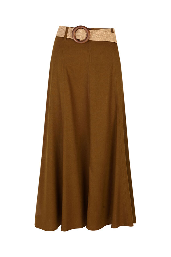 Cortefiel Saia evas&ecirc; com cinto Verde