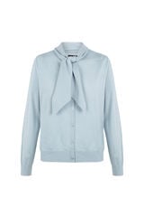 Cortefiel Tie neck cardigan Blue