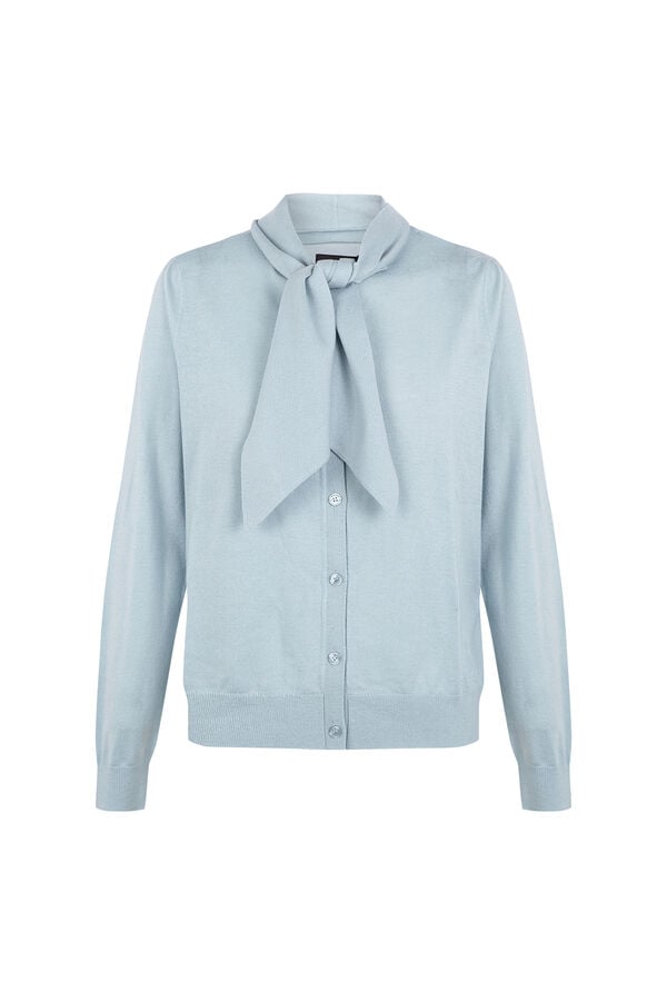 Cortefiel Tie neck cardigan Blue