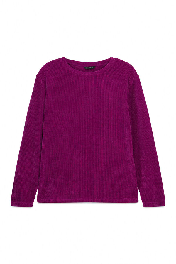 Cortefiel Chenille t-shirt Purple