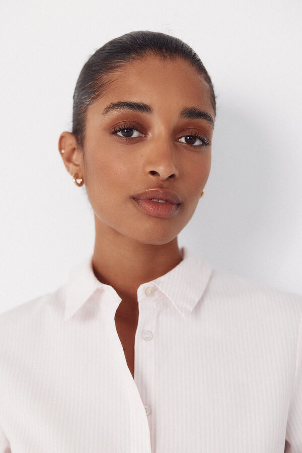 Cortefiel Poplin shirt Blue