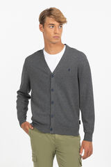 elPulpo C&aacute;rdigan basico logo bordado Gris