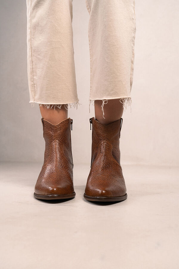 Bryan Stepwise Botines cowboy de piel Cal&iacute;ope Vintage Marr&oacute;n