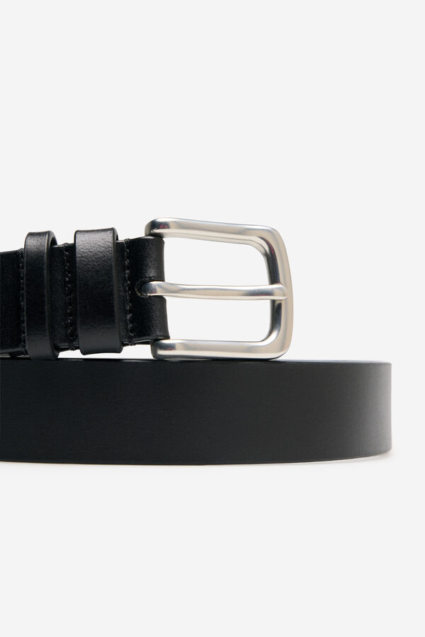 Cortefiel Leather sport belt Black