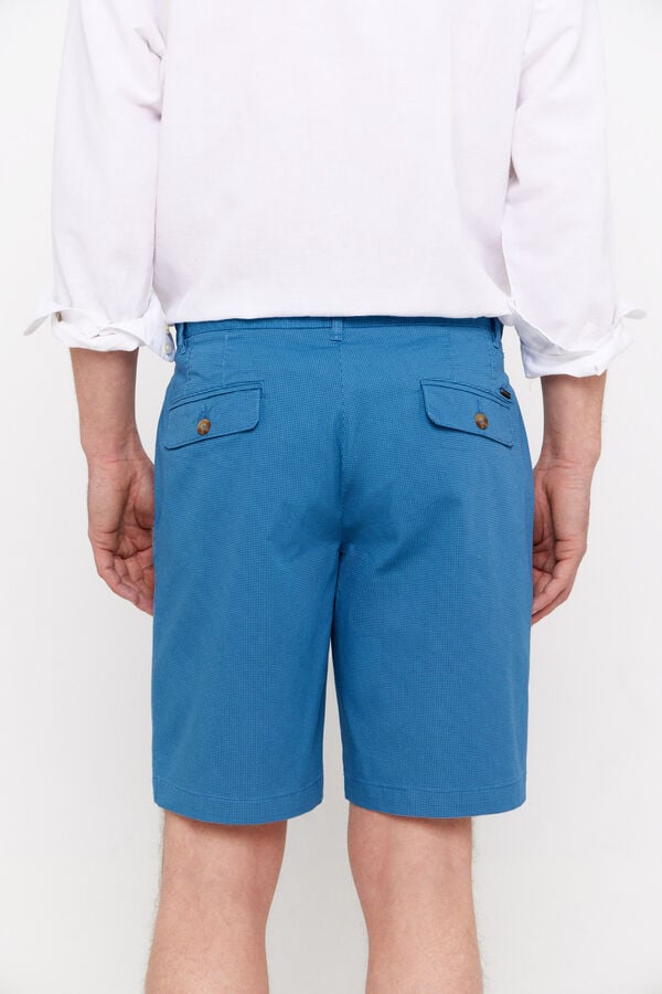 Cortefiel Printed chino Bermuda shorts Blue