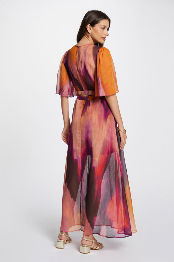 Cortefiel Long printed dress Multicolour