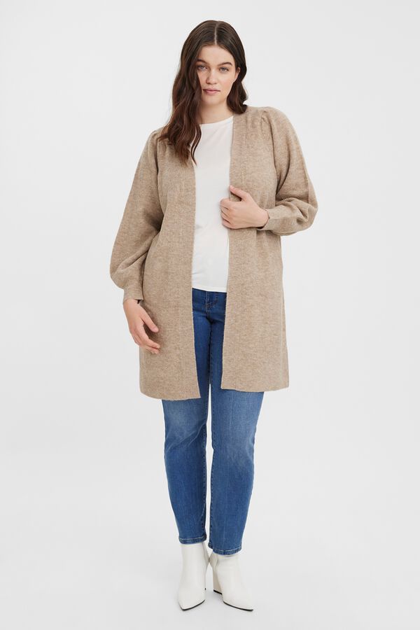 Vero Moda Curve Casaco de malha comprido em malha aberta Castanho