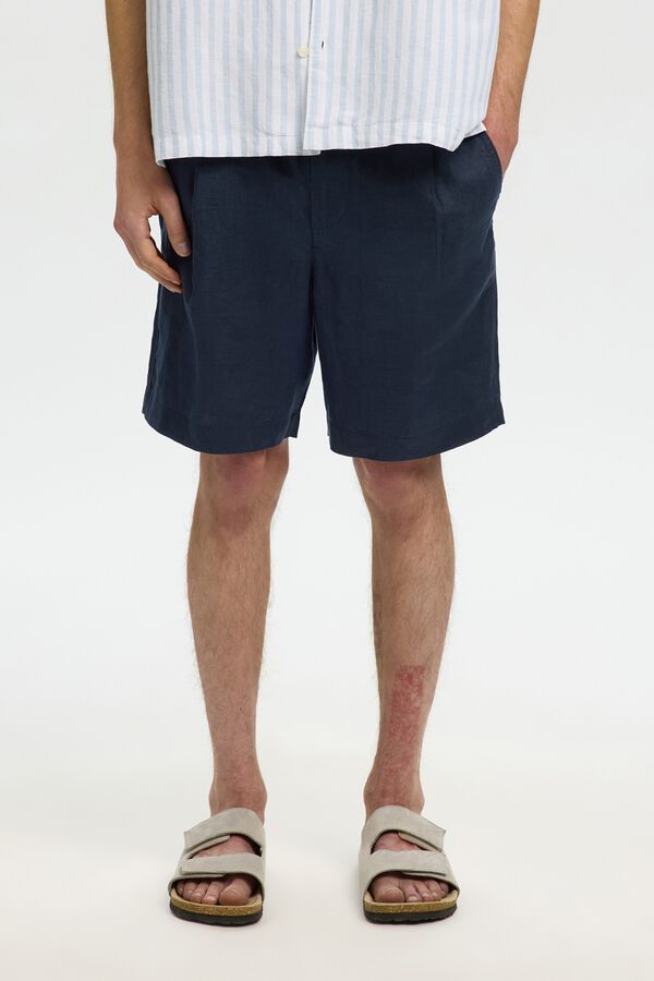 Selected Linen short trousers Navy