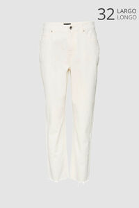 Cortefiel Straight ankle-length jeans White