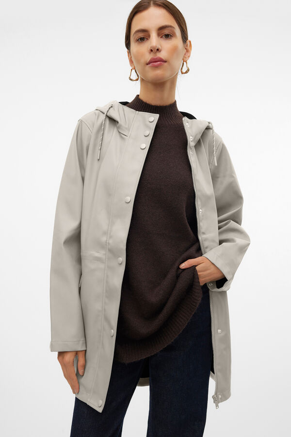 Vero Moda Impermeável de manga comprida com capuz Cinzento