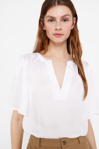 Cortefiel Printed fluid blouse White